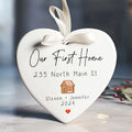 Personalized New Home Ornament, Ceramic Heart Ornament, Housewarming Gifts for New House Ornament, Keepsake Sign, Heart Plaque, New House Gift Ideas, Welcome Home Gifts CY02-1 - Kindlytoys