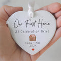 Personalized New Home Ornament, Ceramic Heart Ornament, Housewarming Gifts for New House Ornament, Keepsake Sign, Heart Plaque, New House Gift Ideas, Welcome Home Gifts CY02-1 - Kindlytoys
