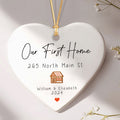 Personalized New Home Ornament, Ceramic Heart Ornament, Housewarming Gifts for New House Ornament, Keepsake Sign, Heart Plaque, New House Gift Ideas, Welcome Home Gifts CY02-1 - Kindlytoys