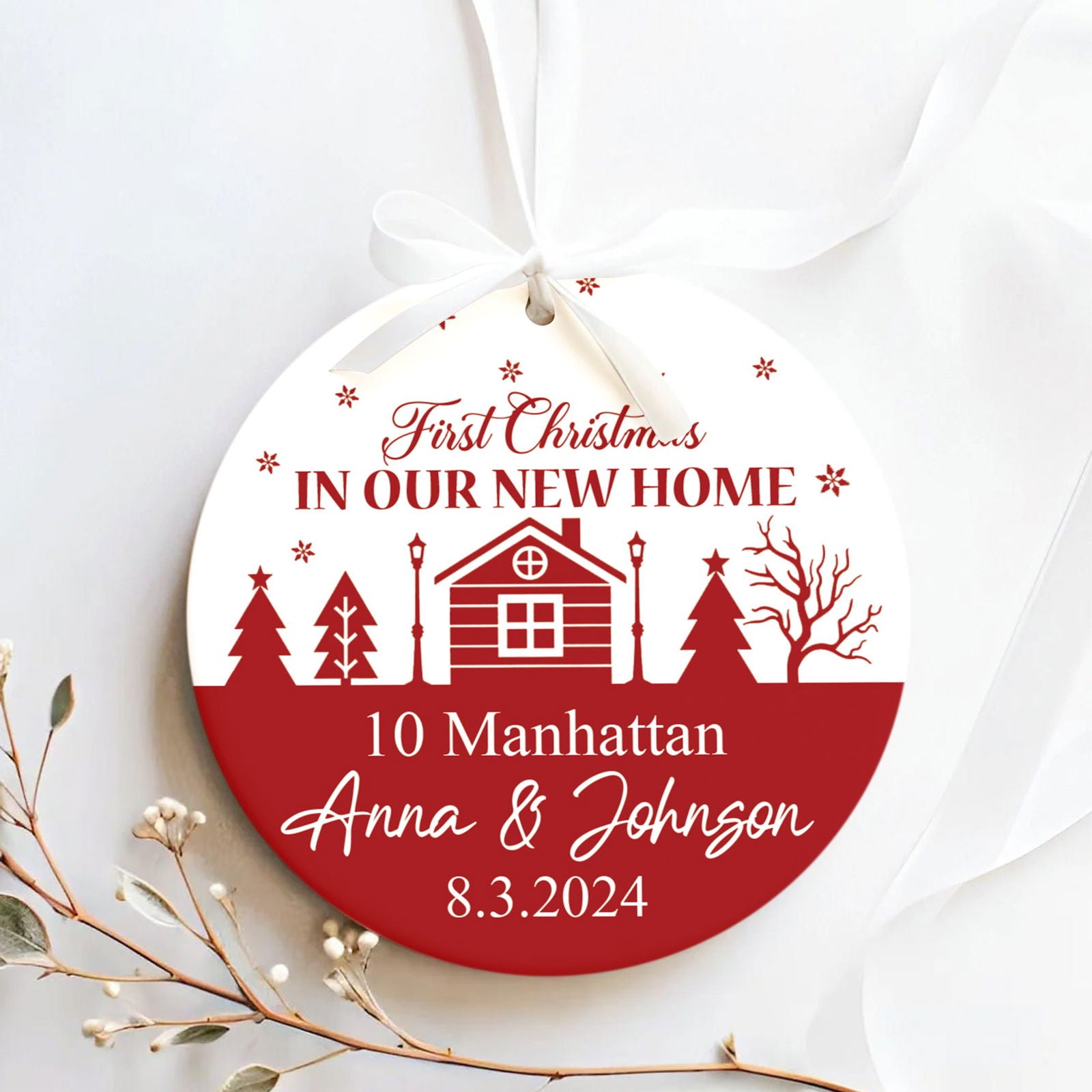 Personalized New Home Ornament, New House Gift Ideas, Housewarming Gifts for New House Ornament, Welcome Home Gifts, Personalized First Christmas in Our New Home Ornament, Custom House Address Christmas Ornament, Couples New Home Ornament CX01-1 - Kindlytoys