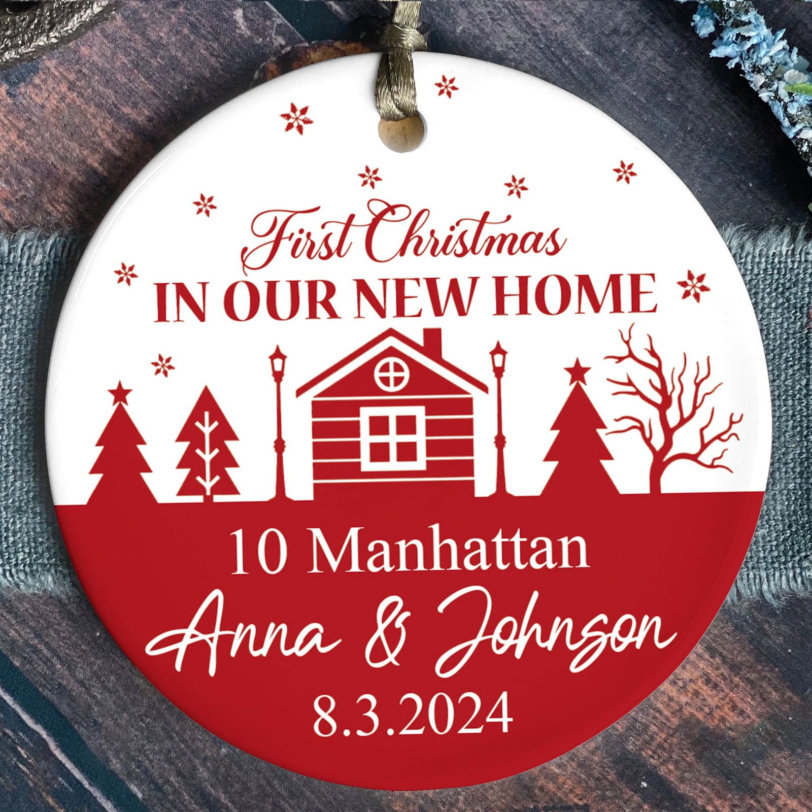 Personalized New Home Ornament, New House Gift Ideas, Housewarming Gifts for New House Ornament, Welcome Home Gifts, Personalized First Christmas in Our New Home Ornament, Custom House Address Christmas Ornament, Couples New Home Ornament CX01-1 - Kindlytoys