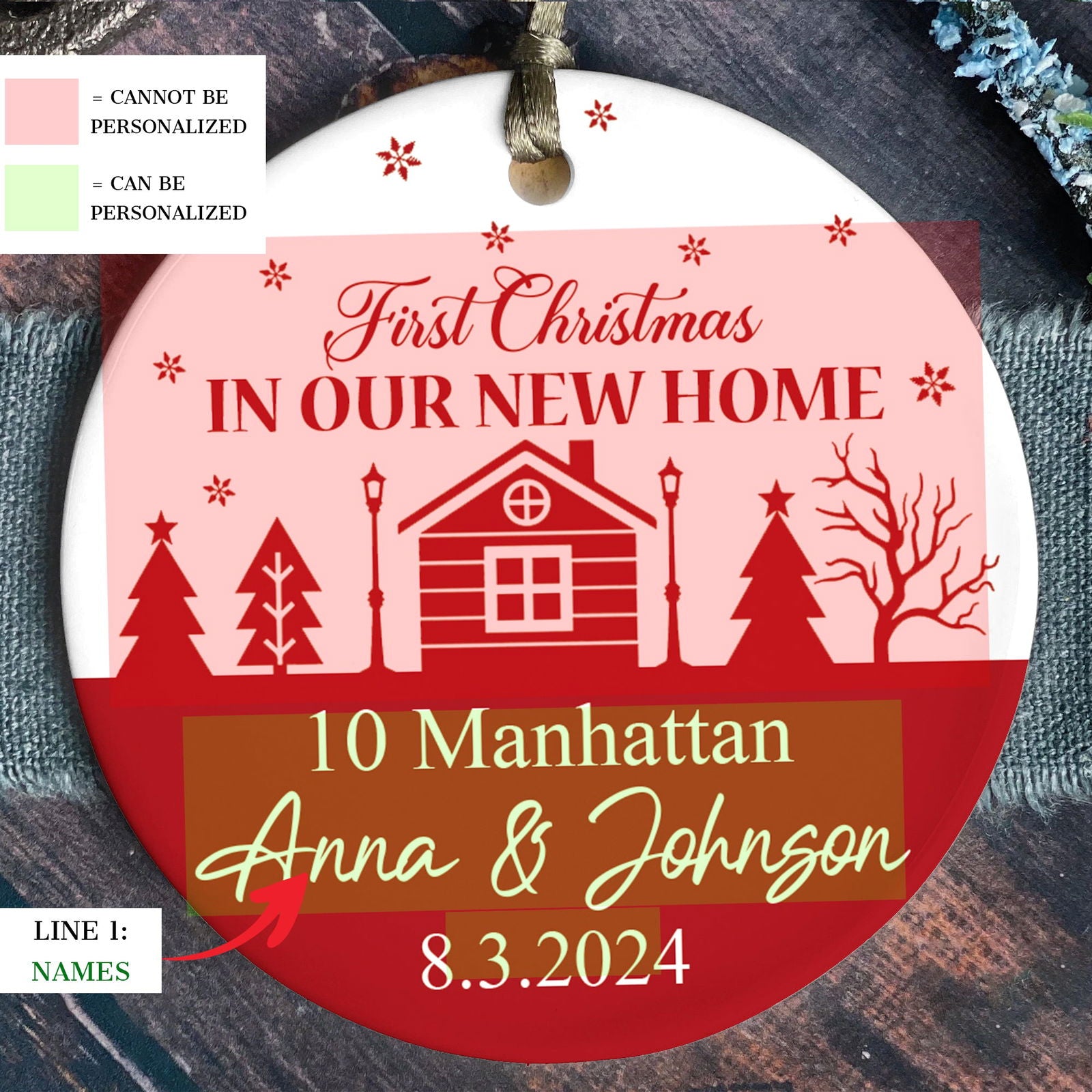 Personalized New Home Ornament, New House Gift Ideas, Housewarming Gifts for New House Ornament, Welcome Home Gifts, Personalized First Christmas in Our New Home Ornament, Custom House Address Christmas Ornament, Couples New Home Ornament CX01-1 - Kindlytoys