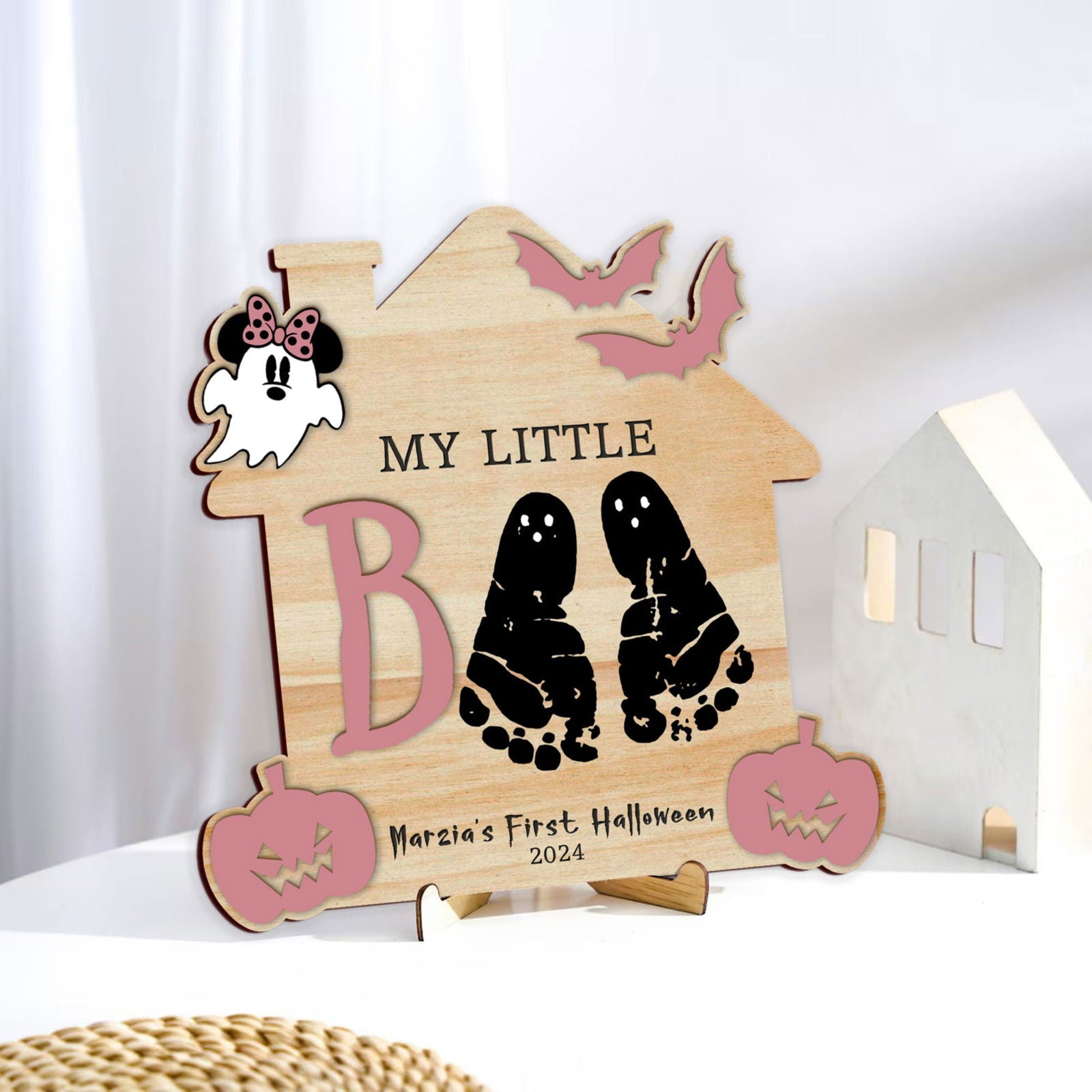 Personalized Our Little Boo Footprint Sign, Halloween Footprint Art FT26 - Kindlytoys
