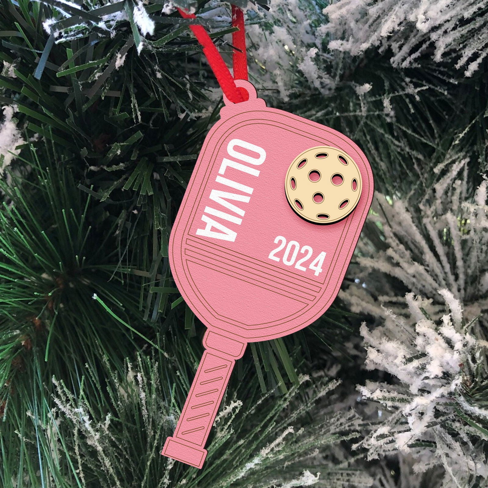 Personalized Pickleball Ornament 2024, Pickleball Gifts Wooden Christmas Ornament CF507 - Kindlytoys