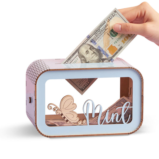 Personalized Piggy Bank For Kids, Wooden Piggy Bank with Name, DIY Piggy Bank, First Birthday Gifts Idea, 1st Christmas Gifts For Kids - Kindlytoys