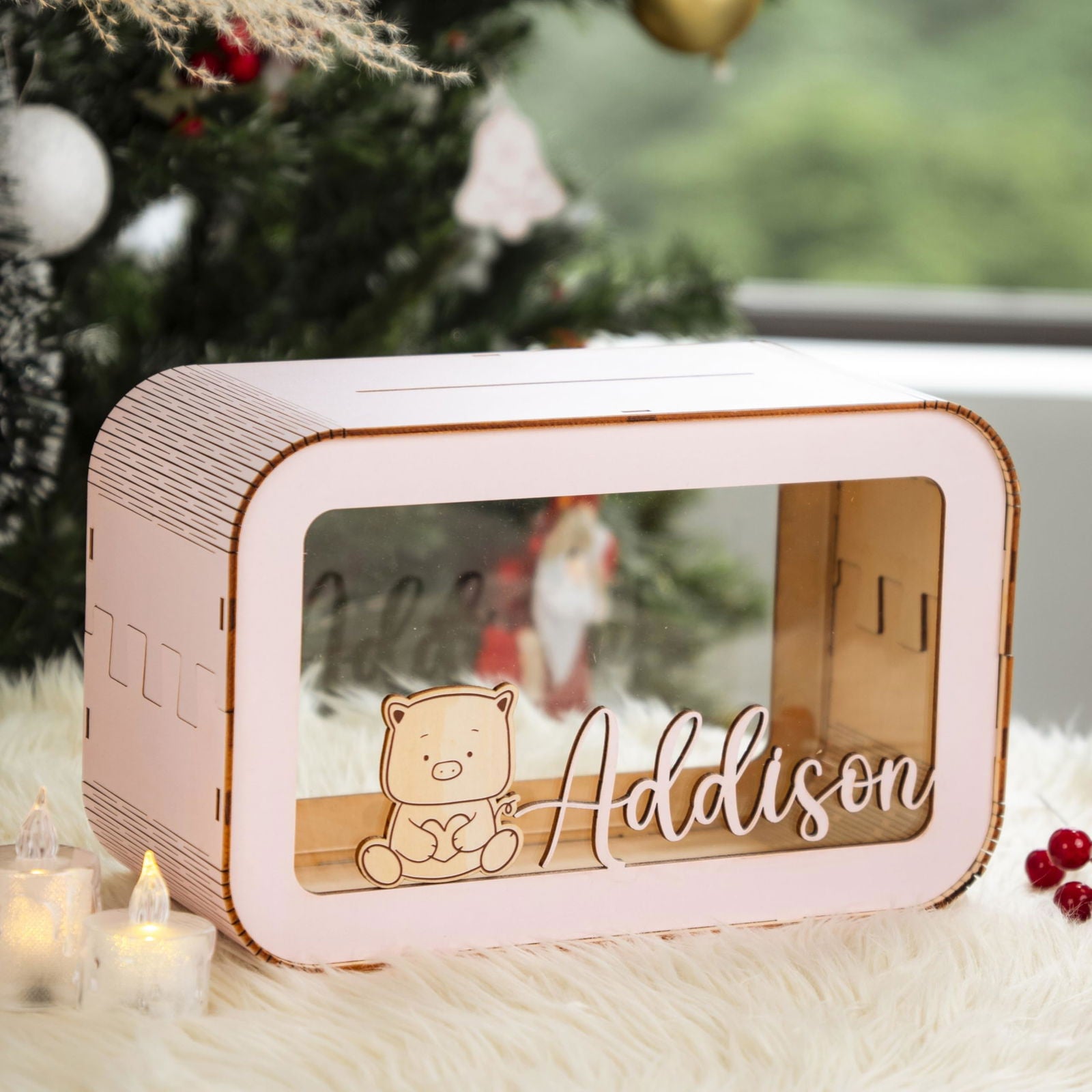 Personalized Piggy Bank For Kids, Wooden Piggy Bank with Name, DIY Piggy Bank, First Birthday Gifts Idea, 1st Christmas Gifts For Kids - Kindlytoys