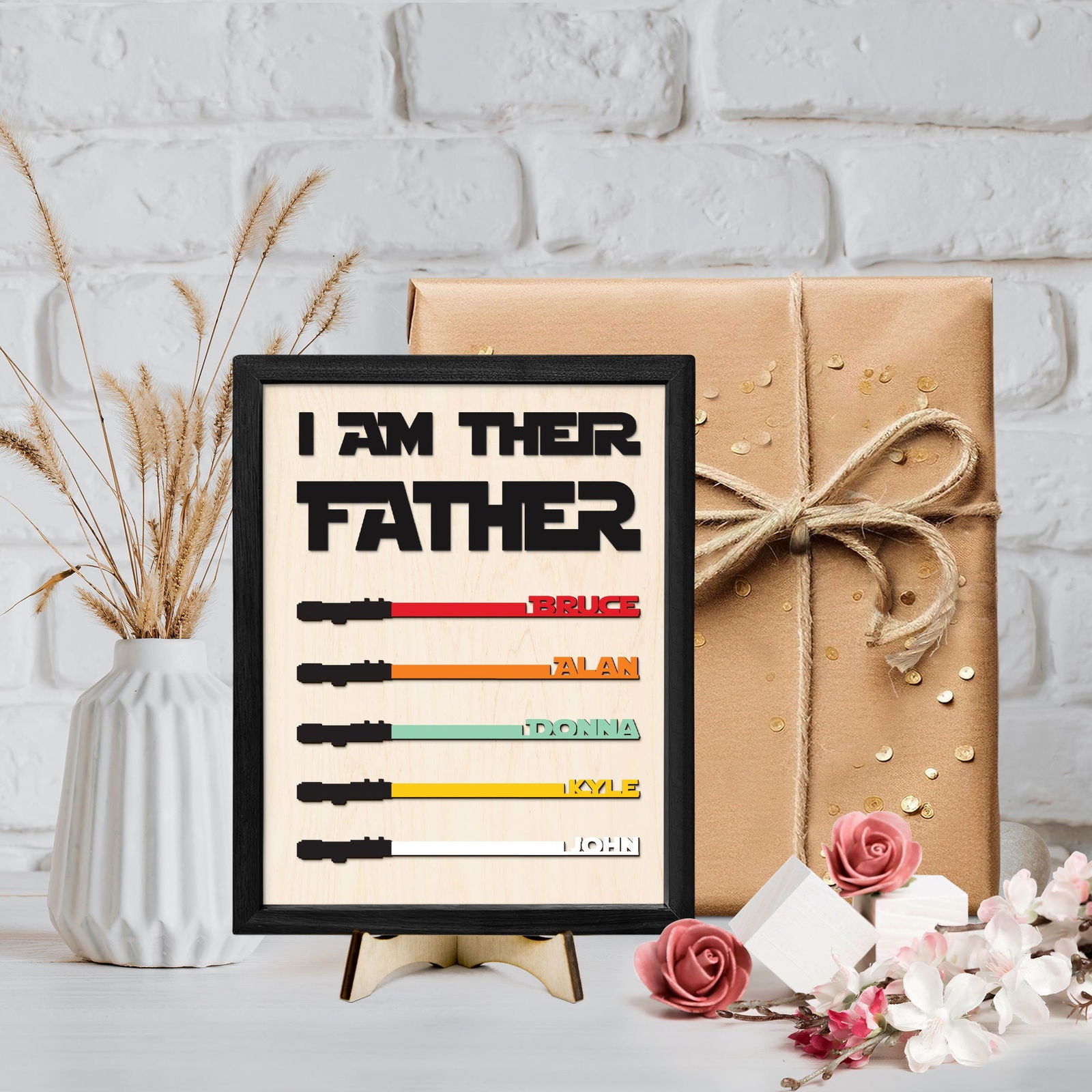 Personalized Plaques Dad Wooden Sign, I Am Their Father Dad Wooden Sign, Gift ideas for dad, Fathers Day Gift IA01 - Kindlytoys