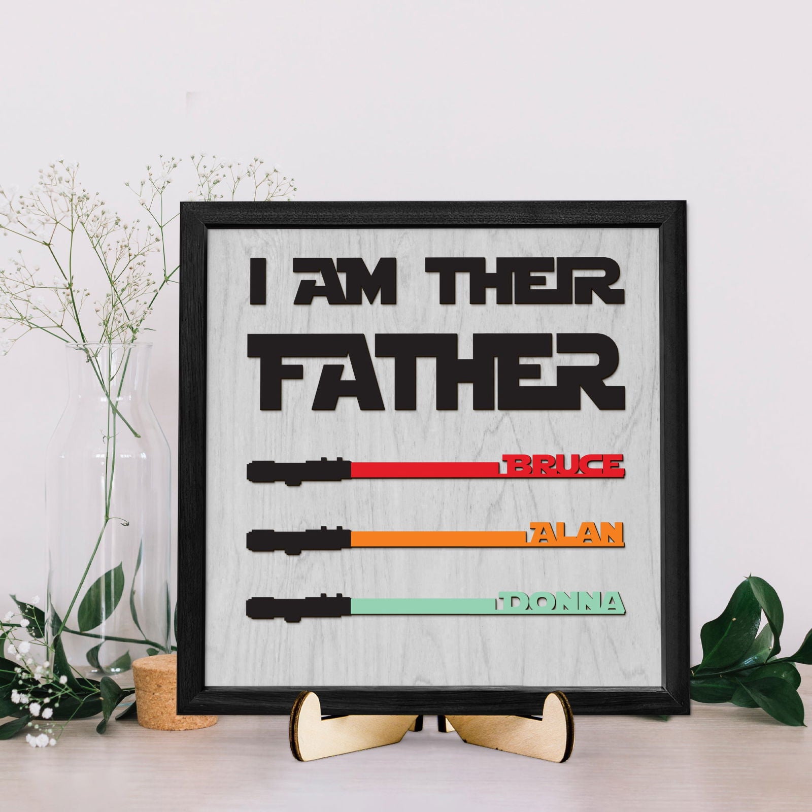 Personalized Plaques Dad Wooden Sign, I Am Their Father Dad Wooden Sign, Gift ideas for dad, Fathers Day Gift IA01 - Kindlytoys