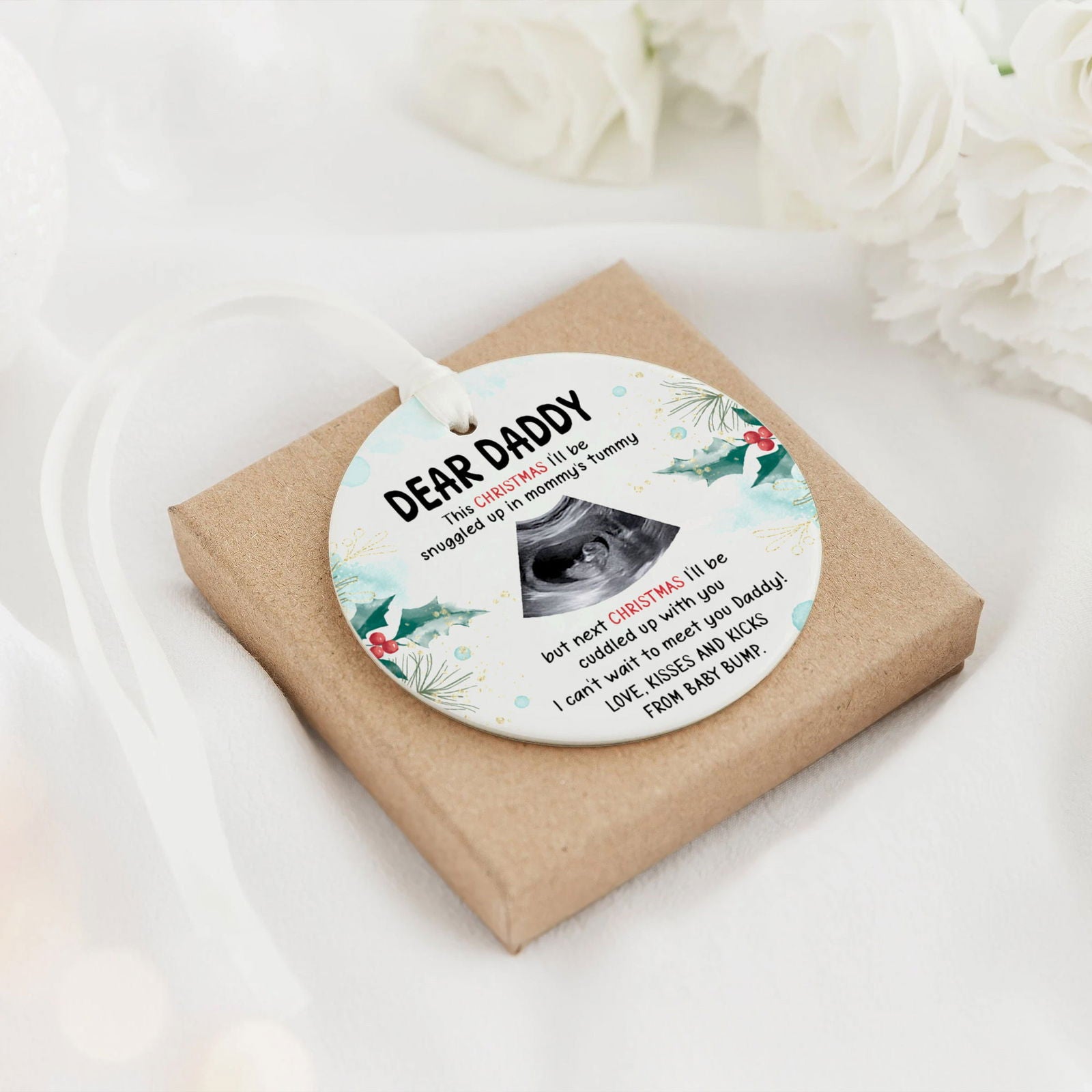Personalized Pregnancy Announcement Ornament, Baby Ultrasound Ornament 2024, First Baby Ornament, Keepsake Christmas Gift CX03-42 - Kindlytoys