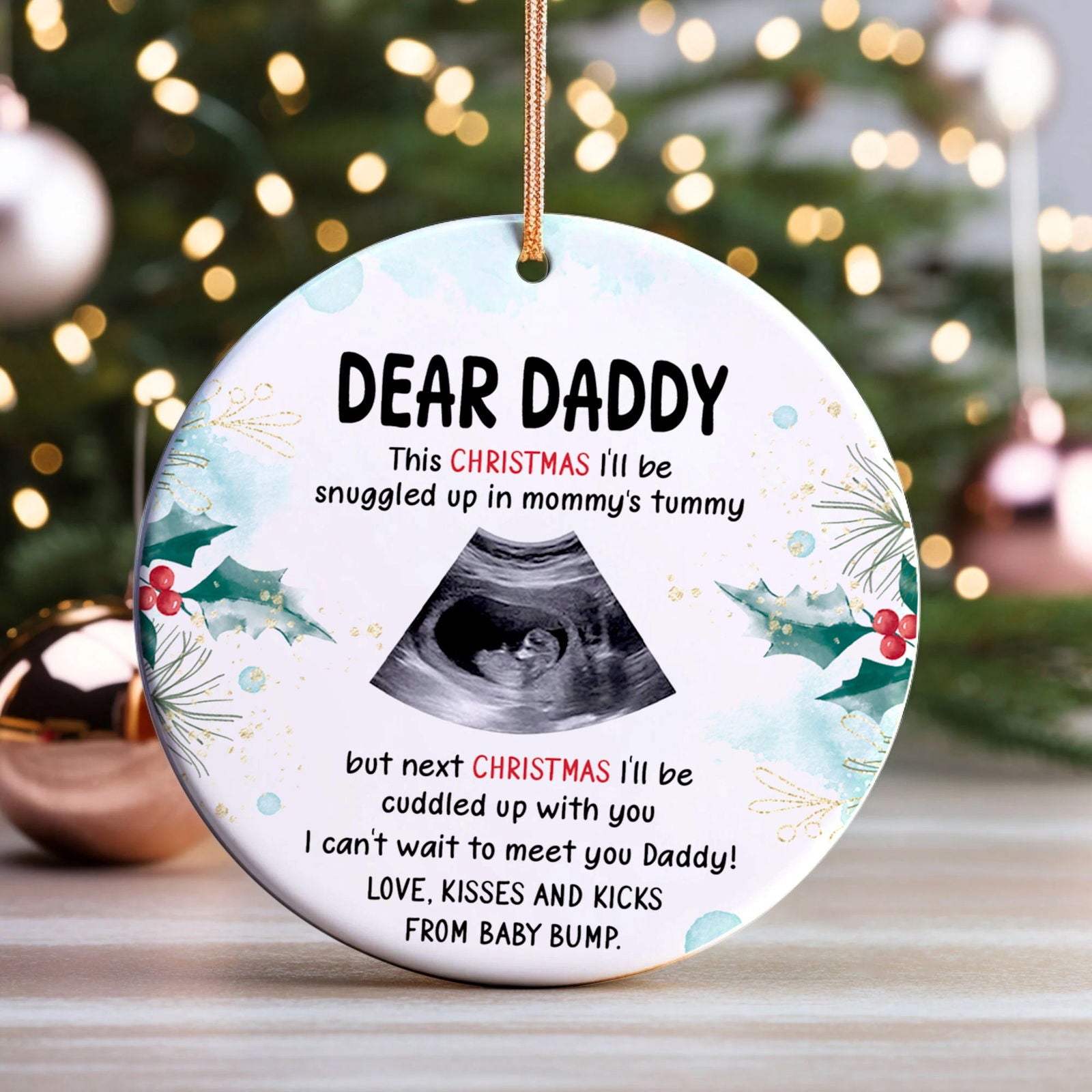 Personalized Pregnancy Announcement Ornament, Baby Ultrasound Ornament 2024, First Baby Ornament, Keepsake Christmas Gift CX03-42 - Kindlytoys
