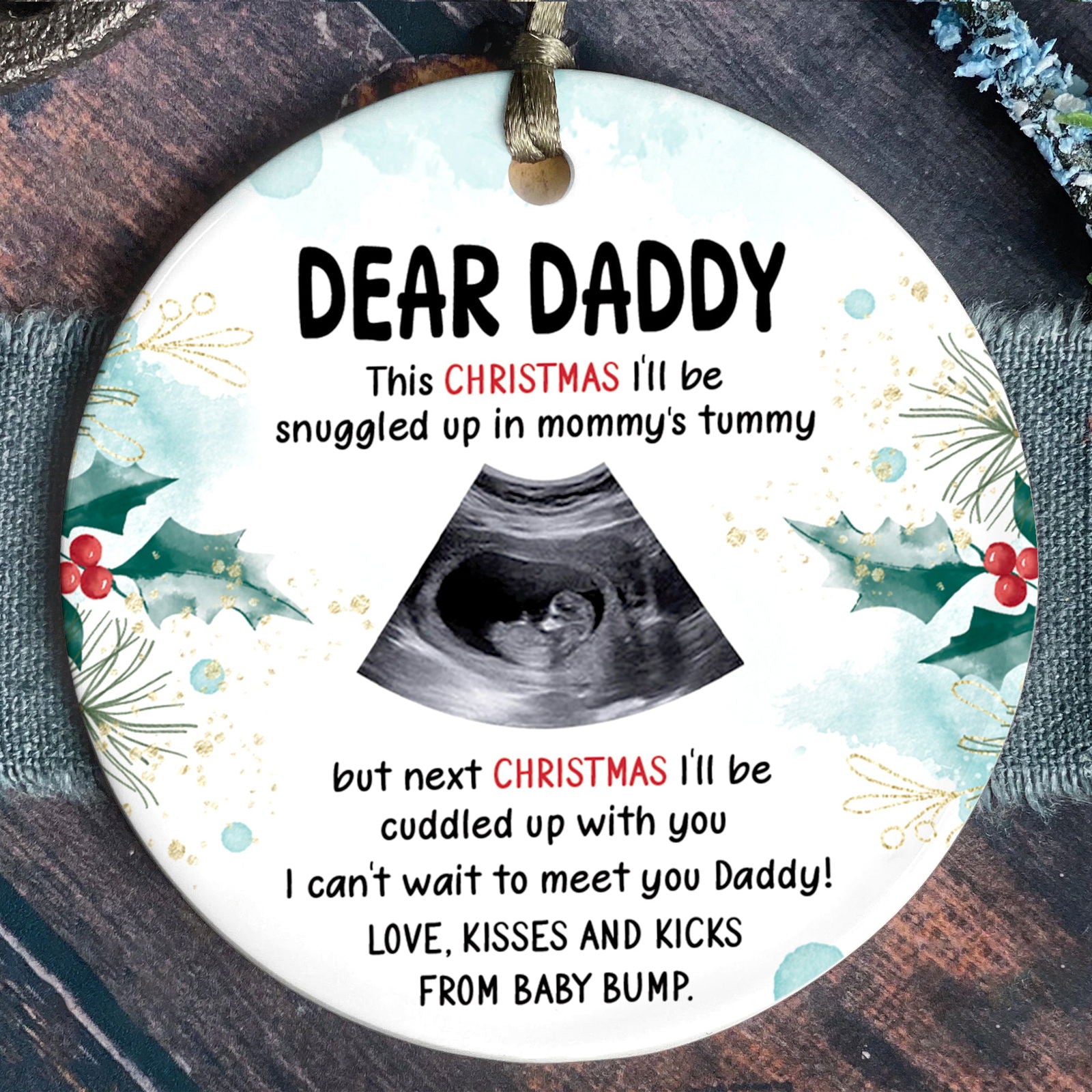 Personalized Pregnancy Announcement Ornament, Baby Ultrasound Ornament 2024, First Baby Ornament, Keepsake Christmas Gift CX03-42 - Kindlytoys
