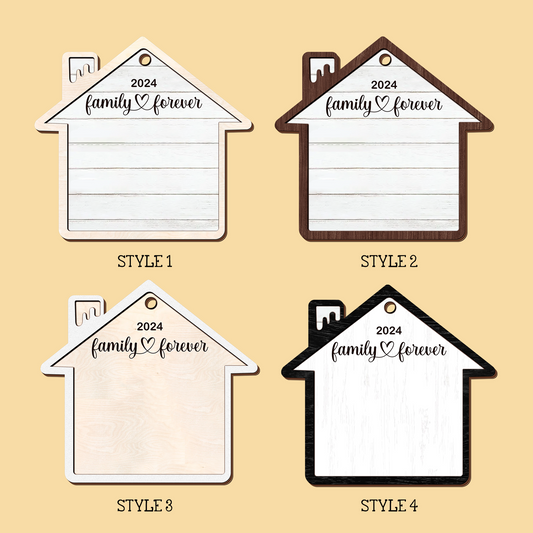 Personalized Puzzle Crossword House Shaped 2-Layer Wooden Ornament, Family Crossword Puzzle Gifts CF591 - Kindlytoys