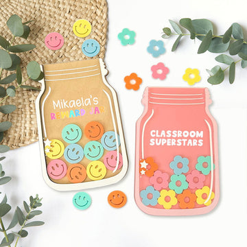 Personalized Reward Jar and Tokens, Positive Behavior Chart for Classroom, Stars Reward Jar for KidsThe Star Jar Behavior Chart for Kids at Home PY14 - Kindlytoys