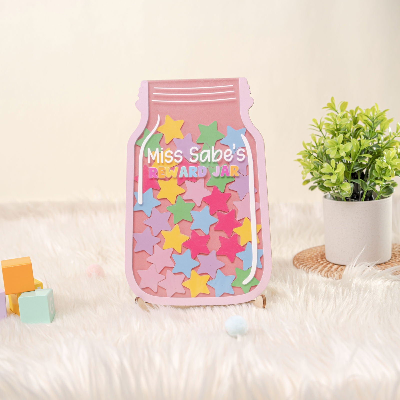 Personalized Reward Jar and Tokens, Positive Behavior Chart for Classroom, Stars Reward Jar for KidsThe Star Jar Behavior Chart for Kids at Home PY14 - Kindlytoys