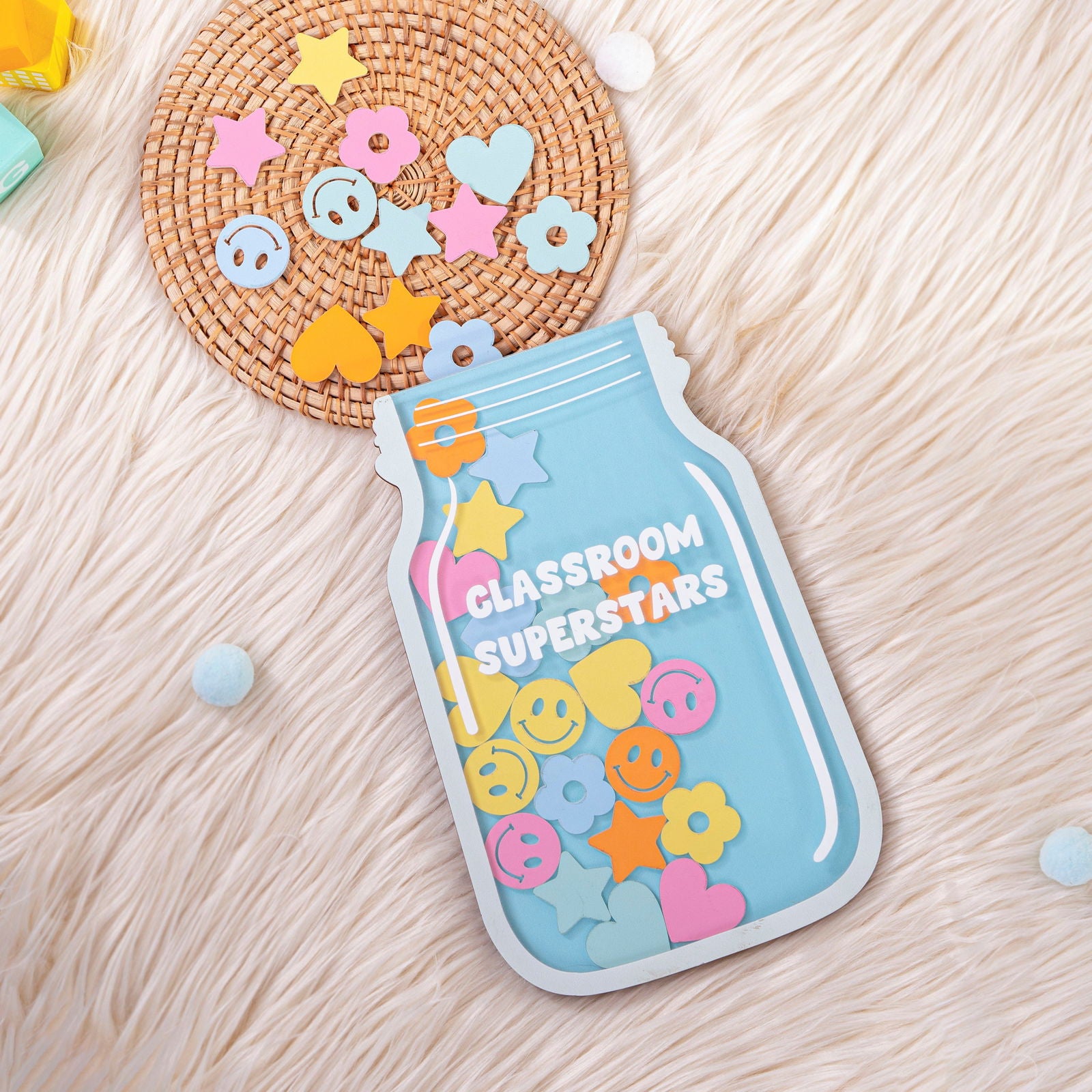 Personalized Reward Jar and Tokens, Positive Behavior Chart for Classroom, Stars Reward Jar for KidsThe Star Jar Behavior Chart for Kids at Home PY14 - Kindlytoys