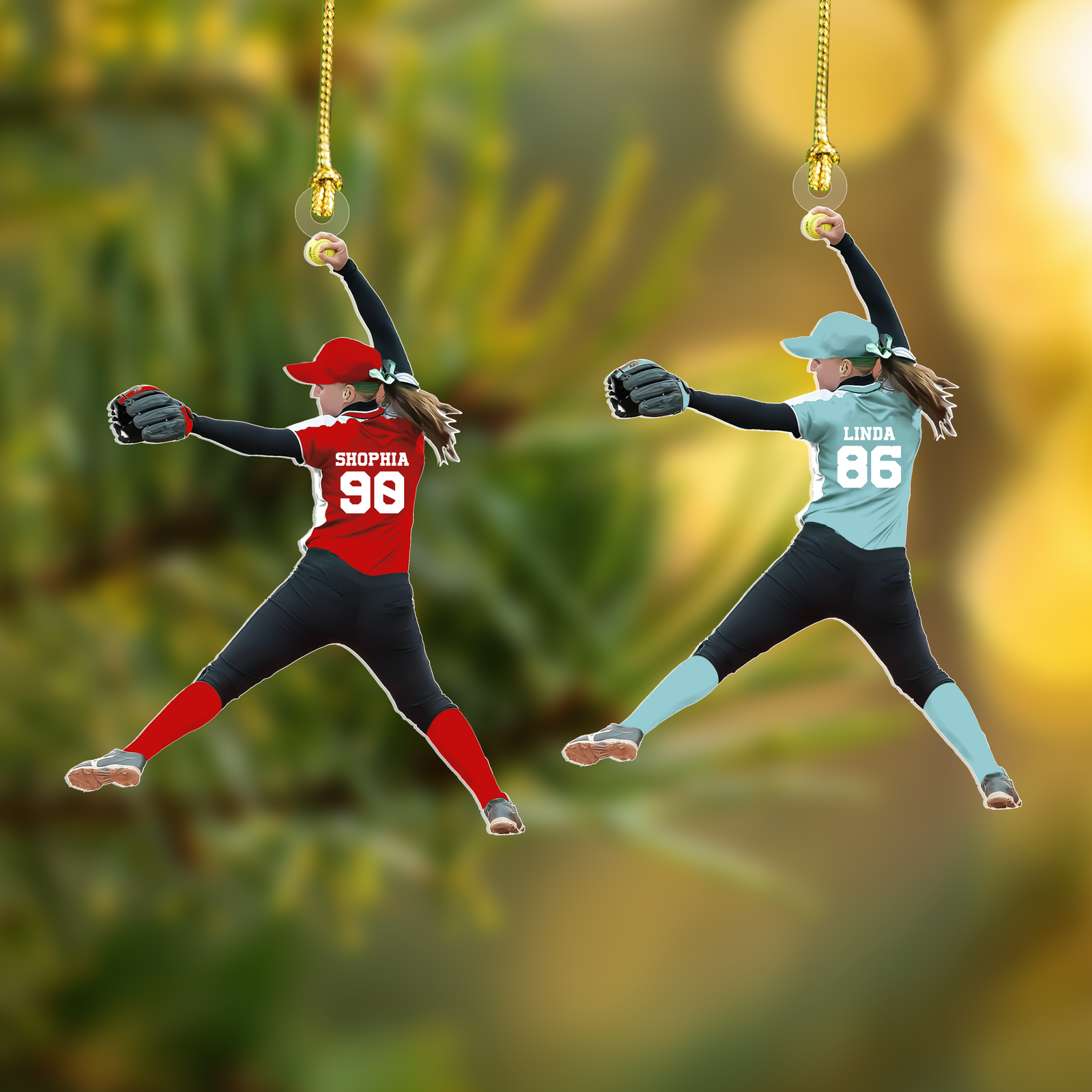 Personalized Softball Ornament, Custom Softball Acrylic Ornament, Custom Softball Ornament, CF438 - Kindlytoys
