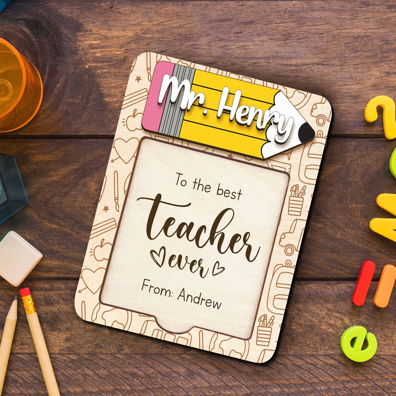 Personalized Sticky Note Holder Teacher, Appreciation Gift, Back to School Gift for Teacher, Thank You Gift, Custom Gift for Teacher SN11 - Kindlytoys