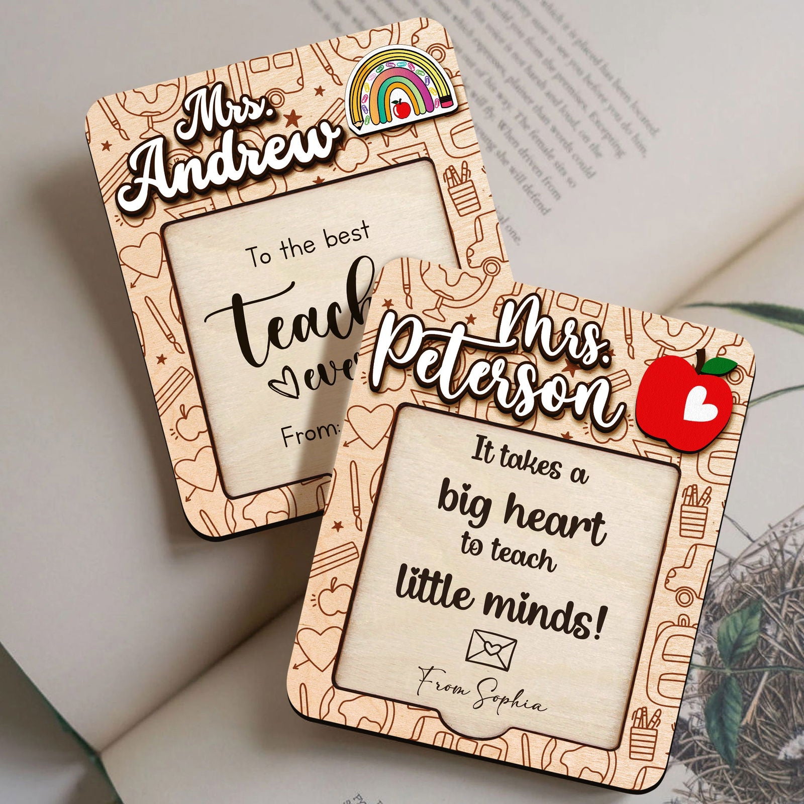Personalized Sticky Note Holder Teacher, Appreciation Gift, Back to School Gift for Teacher, Thank You Gift, Custom Gift for Teacher SN11 - Kindlytoys
