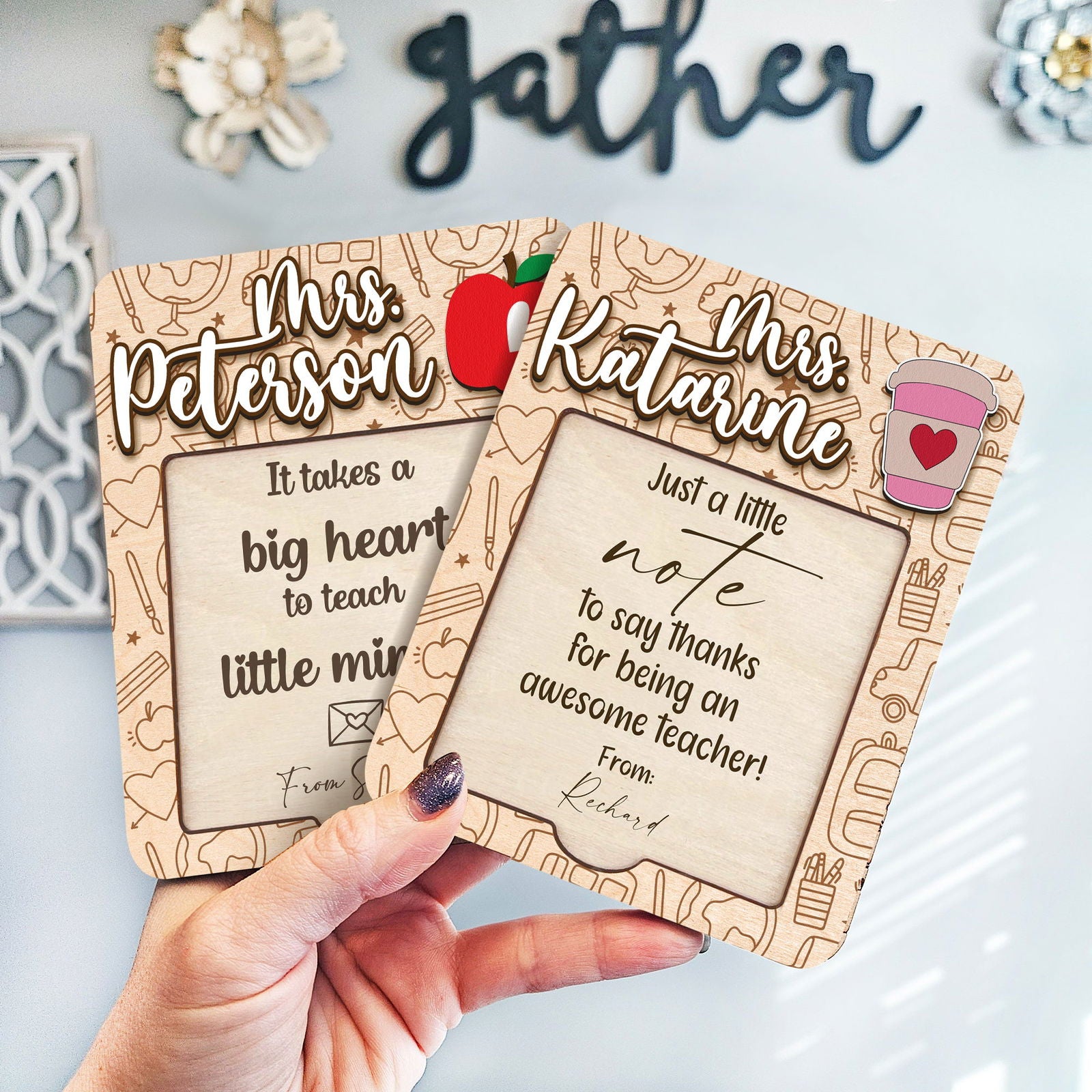 Personalized Sticky Note Holder Teacher, Appreciation Gift, Back to School Gift for Teacher, Thank You Gift, Custom Gift for Teacher SN11 - Kindlytoys