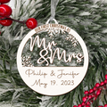 Personalized Wedding Gift Ornament, First Christmas Married, Just Married Ornament CF130 - Kindlytoys