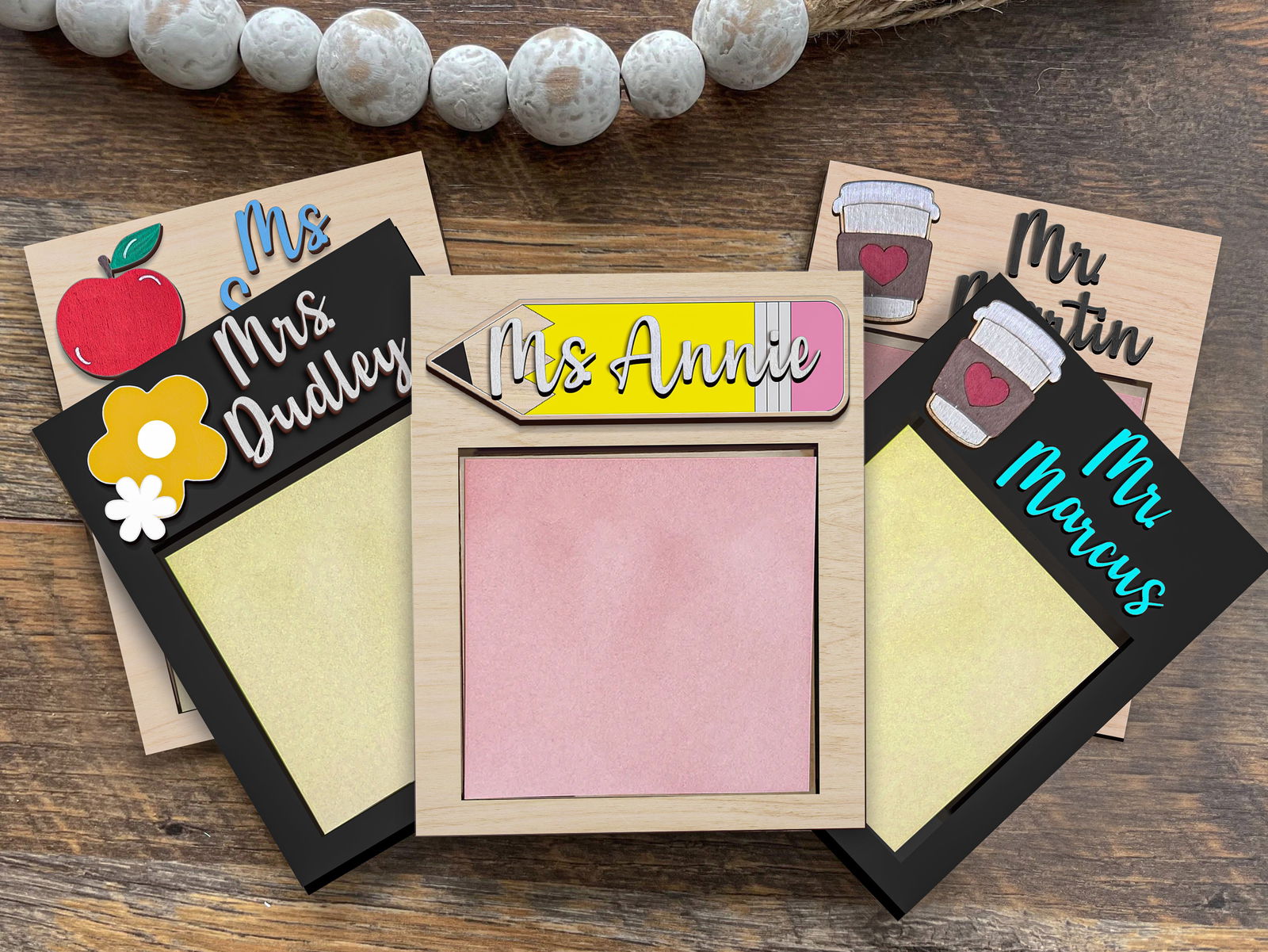 Sticky Note Holder for Teacher Appreciation Gift, Personalized Teacher Gift, Note Pad Holder, Custom School Gift, Note Holder SN04 - Kindlytoys