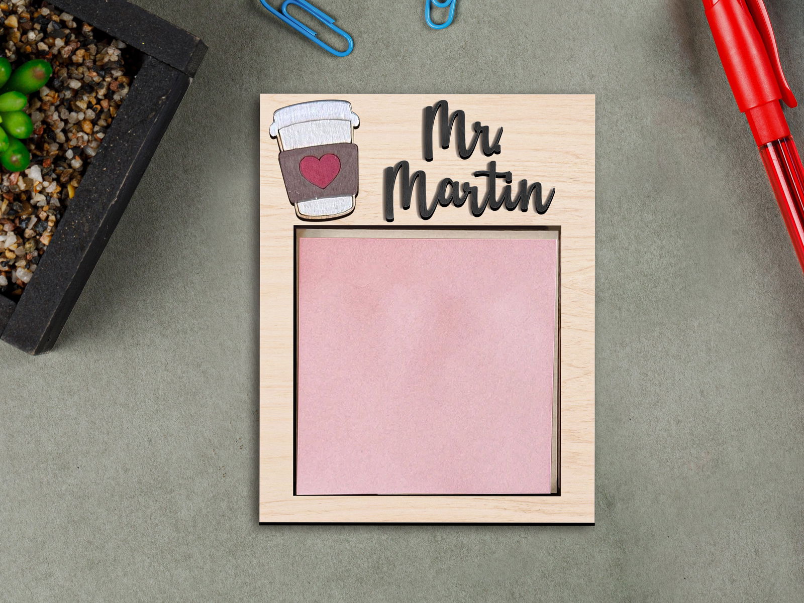 Sticky Note Holder for Teacher Appreciation Gift, Personalized Teacher Gift, Note Pad Holder, Custom School Gift, Note Holder SN04 - Kindlytoys