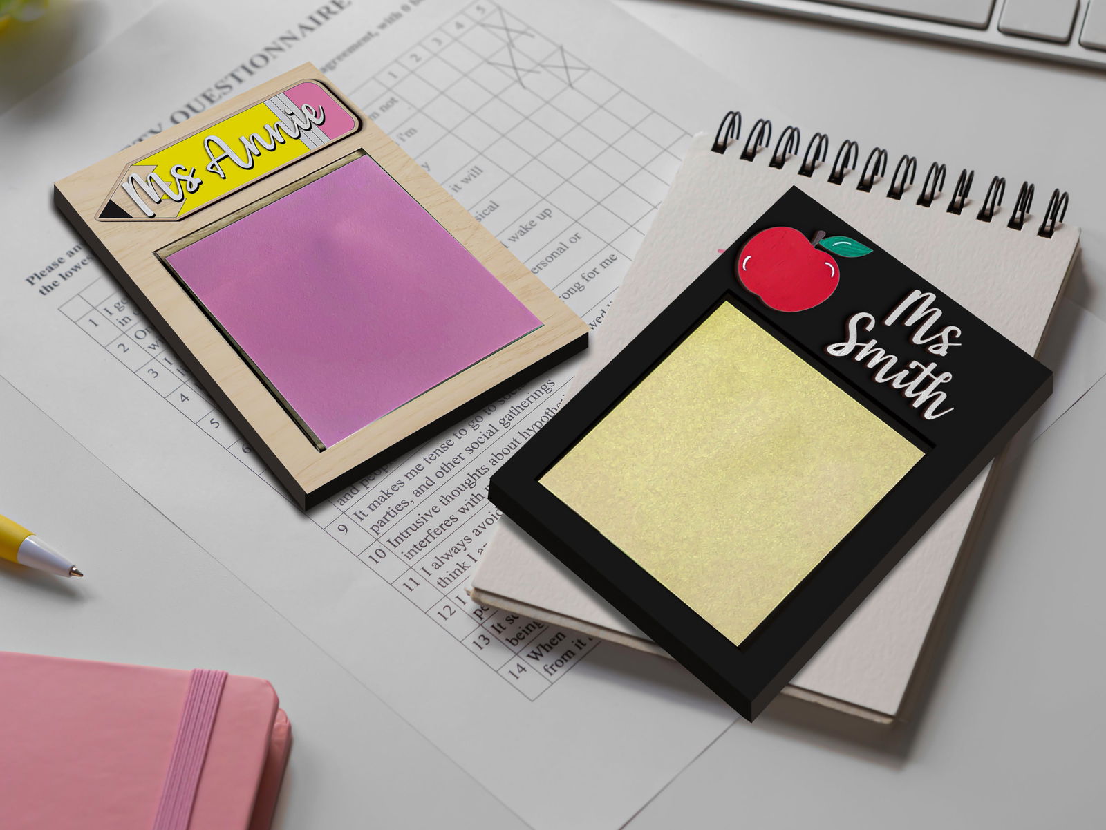 Sticky Note Holder for Teacher Appreciation Gift, Personalized Teacher Gift, Note Pad Holder, Custom School Gift, Note Holder SN04 - Kindlytoys