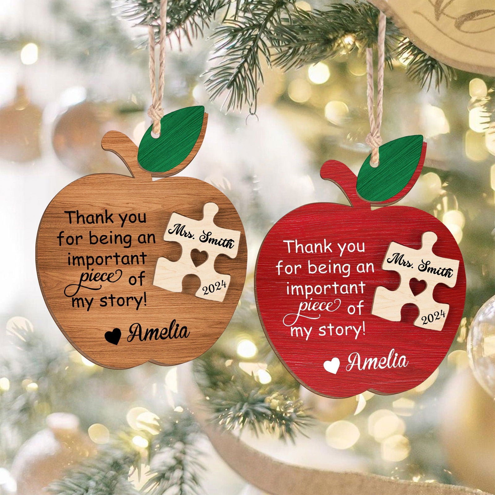 Teacher Christmas Ornament 2024, Personalized Teacher Gifts, Teacher Appreciation Gifts CF94 - Kindlytoys