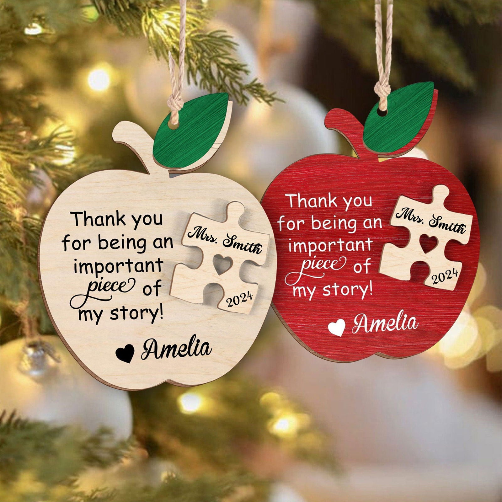 Teacher Christmas Ornament 2024, Personalized Teacher Gifts, Teacher Appreciation Gifts CF94 - Kindlytoys