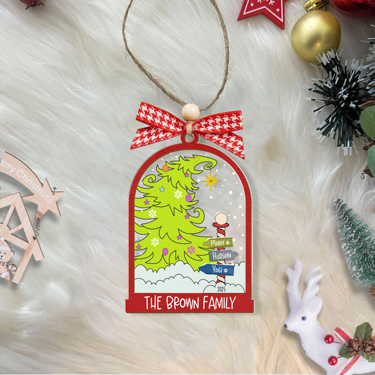 Personalized Family Christmas Ornament 2025, Custom Name Holiday Ornament, Family Christmas Tree Decoration, Xmas Keepsake Gift