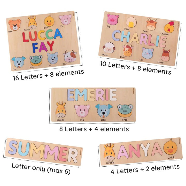 Beach Personalized Name Puzzle - Wooden Montessori Toys | KindlyToys